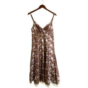 Vasna Desire Brown Floral Summer Dress